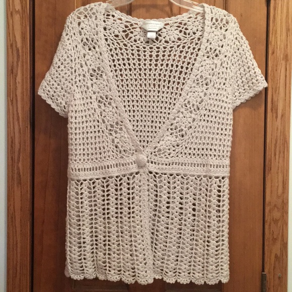 Christopher & Banks Sweaters - Hand Crochet Cardigan by Christopher & Banks